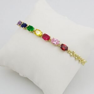 Bracelets Woman/ Pulseras Dama/ Zircon Stone/  14K Real Color/  FREE SHIPPING OVER $50.00 DOLLAR PURCHASE///B-0074