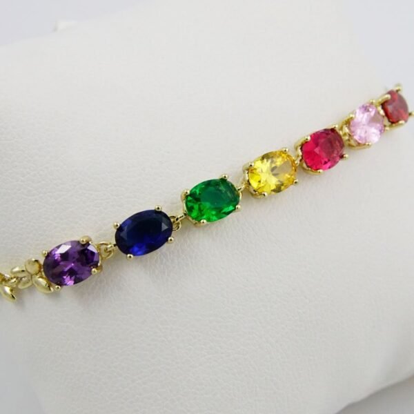 Bracelets Woman/ Pulseras Dama/ Zircon Stone/  14K Real Color/  FREE SHIPPING OVER $50.00 DOLLAR PURCHASE///B-0074 - Image 3