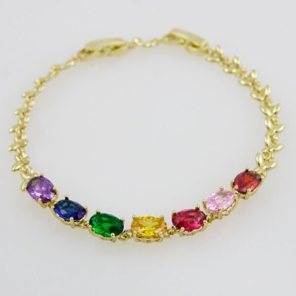 Bracelets Woman/ Pulseras Dama/ Zircon Stone/  14K Real Color/  FREE SHIPPING OVER $50.00 DOLLAR PURCHASE///B-0074 - Image 2
