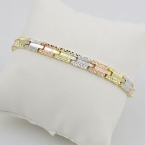 Bracelets Woman/ Pulseras Dama/  Zircon Stone/  Three Tone/ 3 Colores//  FREE SHIPPING OVER $50.00 DOLLAR PURCHASE///B-0077
