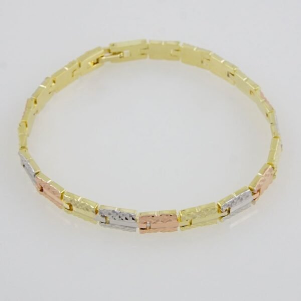Bracelets Woman/ Pulseras Dama/  Zircon Stone/  Three Tone/ 3 Colores//  FREE SHIPPING OVER $50.00 DOLLAR PURCHASE///B-0077 - Image 3