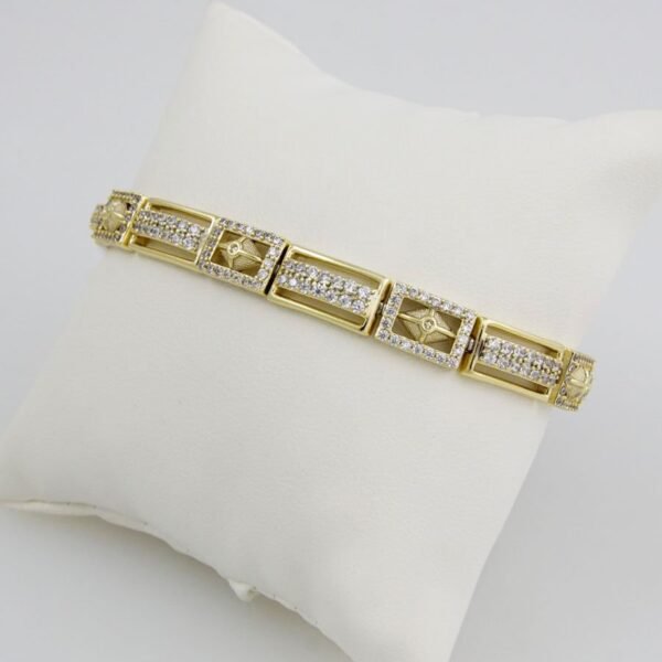 Bracelets Woman/ Pulseras Dama/  Zircon Stone/  14K Real Color/  FREE SHIPPING OVER $50.00 DOLLAR PURCHASE///B-0079