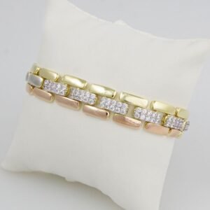 Bracelets Woman/ Pulseras Dama/ Zircon Stone/14K Real Color/FREE SHIPPING OVER $50.00 DOLLAR PURCHASE///B-0081