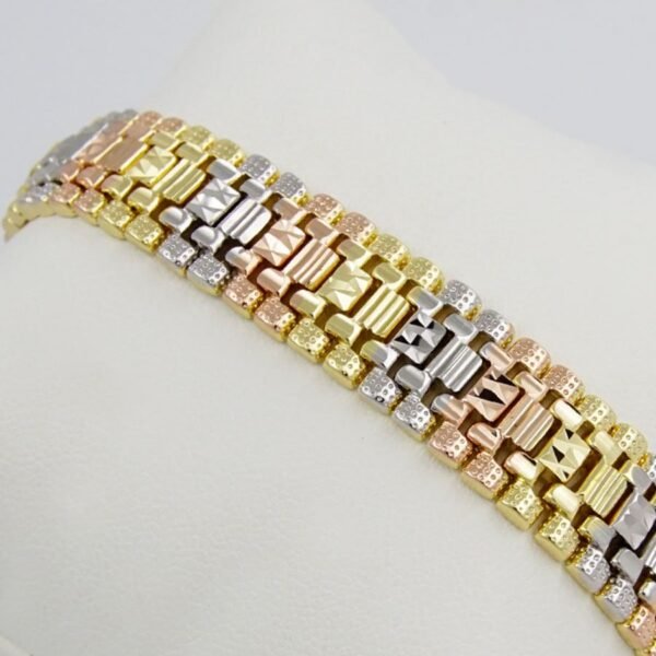 Bracelets Woman/ Pulseras Dama/  Zircon Stone/  Three Tone/ 3 Colores//  FREE SHIPPING OVER $50.00 DOLLAR PURCHASE///B-0082 SKU - Image 2