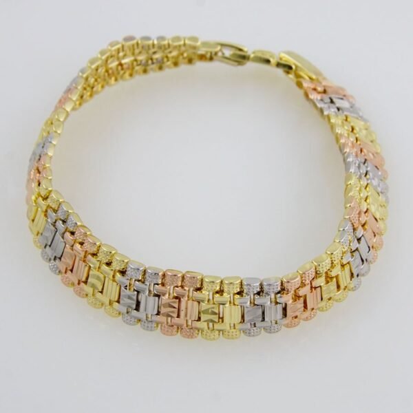 Bracelets Woman/ Pulseras Dama/  Zircon Stone/  Three Tone/ 3 Colores//  FREE SHIPPING OVER $50.00 DOLLAR PURCHASE///B-0082 SKU - Image 3