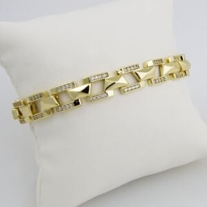 Women Bracelets/ Pulseras Dama/ Zircon Stone/14K Real Color// B-0083