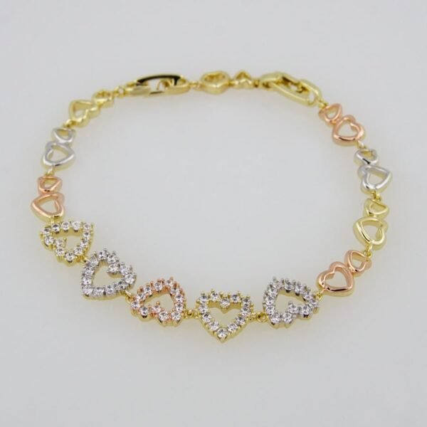 Bracelets Woman/ Manillas Mujer/   Three Tone/ 3 Colores/// FREE SHIPPING OVER $50.00 DOLLAR PURCHASE///B0061 - Image 2