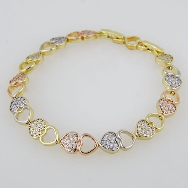Bracelets Woman/ Manillas Mujer/  Three Tone/ 3 Colores///  FREE SHIPPING OVER $50.00 DOLLAR PURCHASE///B0063 - Image 2