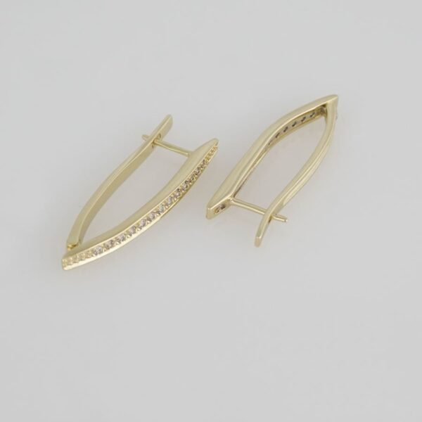 Earrings Woman/ Aretes Dama/  Zircon Stone/  14K Real Color/ E0036 - Image 3