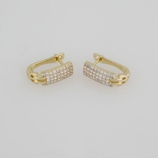 Earrings Woman/ Aretes Dama/  Zircon Stone/  14K Real Color/ E0039