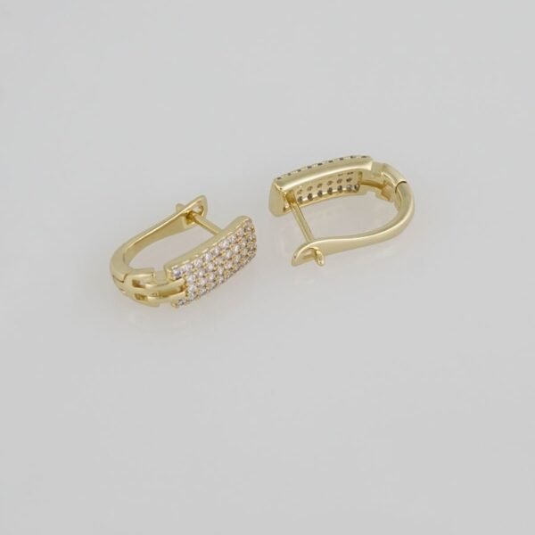 Earrings Woman/ Aretes Dama/  Zircon Stone/  14K Real Color/ E0039 - Image 3