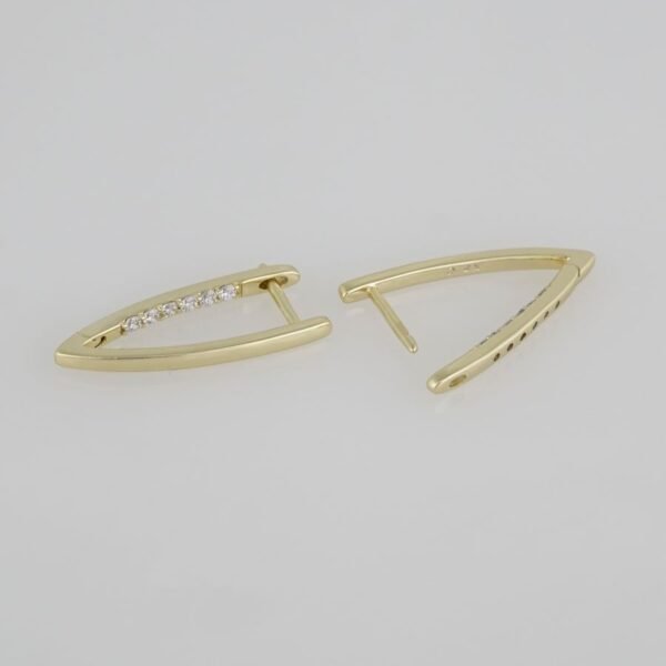 Earrings Woman/ Aretes Dama/  Zircon Stone/  14K Real Color/ E0043 - Image 3