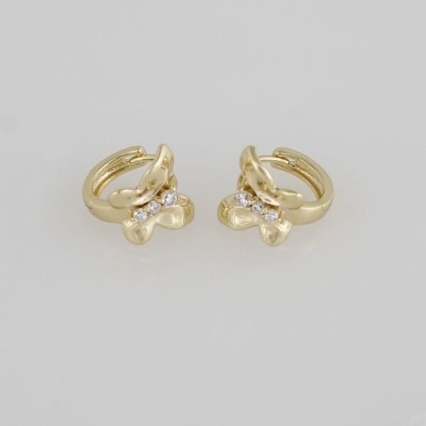 Earrings Woman/ Aretes Dama/  Zircon Stone/  14K Real Color/ E0045
