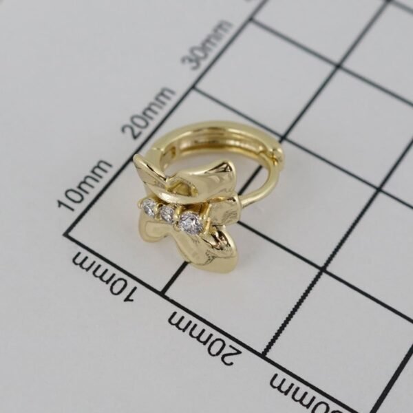 Earrings Woman/ Aretes Dama/  Zircon Stone/  14K Real Color/ E0045 - Image 2