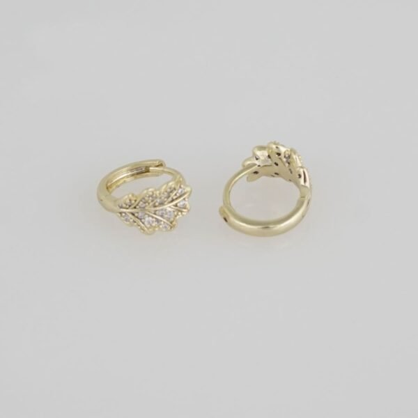 Earrings Woman/ Aretes Dama/  Zircon Stone/  14K Real Color/ E0051 - Image 3
