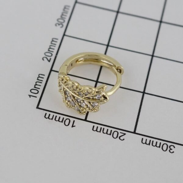 Earrings Woman/ Aretes Dama/  Zircon Stone/  14K Real Color/ E0051 - Image 2
