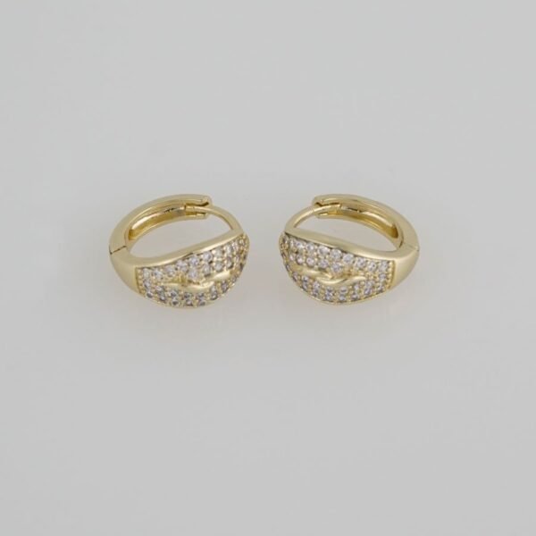 Earrings Woman/ Aretes Dama/  Zircon Stone/  14K Real Color/ E0057