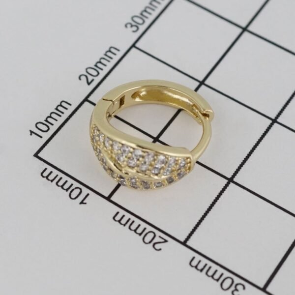Earrings Woman/ Aretes Dama/  Zircon Stone/  14K Real Color/ E0057 - Image 2