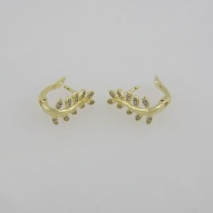 Earrings Woman/ Aretes Dama/  Zircon Stone/  14K Real Color// E0061