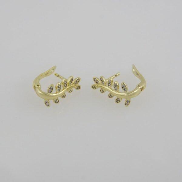 Earrings Woman/ Aretes Dama/  Zircon Stone/  14K Real Color// E0061