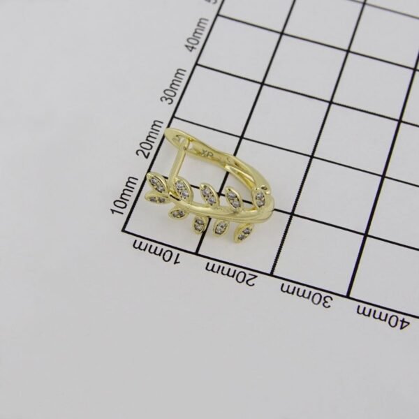Earrings Woman/ Aretes Dama/  Zircon Stone/  14K Real Color// E0061 - Image 4