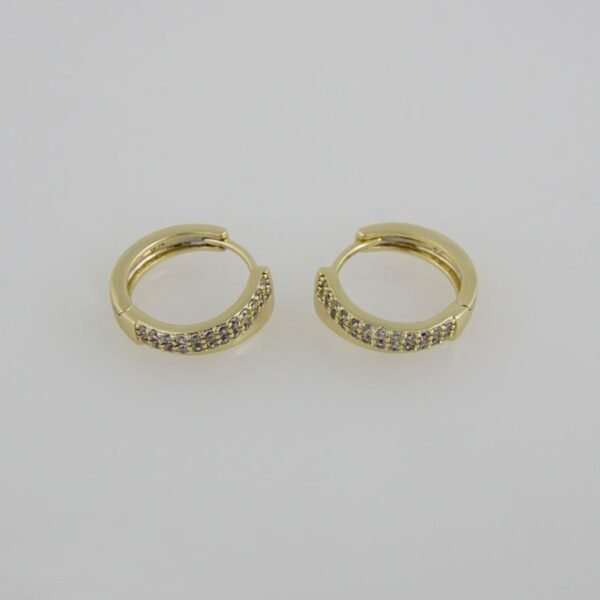 Earrings Woman/ Aretes Dama/  Zircon Stone/  14K Real Color// E0064