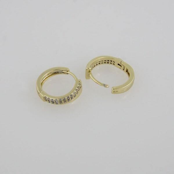 Earrings Woman/ Aretes Dama/  Zircon Stone/  14K Real Color// E0064 - Image 2