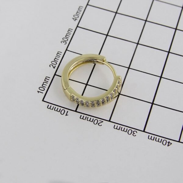Earrings Woman/ Aretes Dama/  Zircon Stone/  14K Real Color// E0064 - Image 4