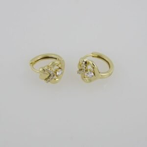 Earrings Woman/ Aretes Dama/  Zircon Stone/  14K Real Color// E0066