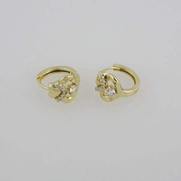 Earrings Woman/ Aretes Dama/  Zircon Stone/  14K Real Color// E0066