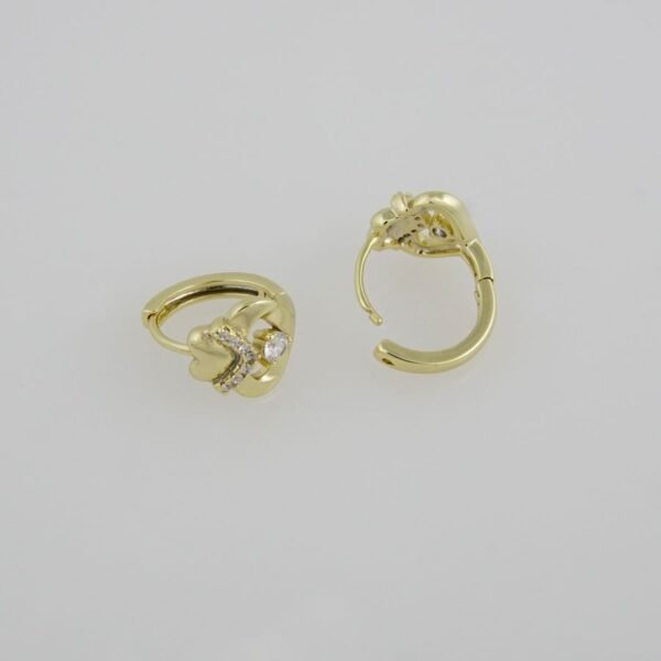 Earrings Woman/ Aretes Dama/  Zircon Stone/  14K Real Color// E0066 - Image 2
