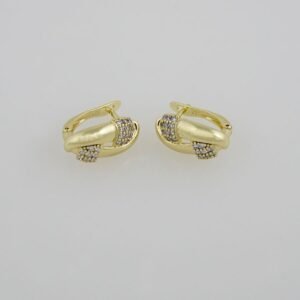 Earrings Woman/ Aretes Dama/  Zircon Stone/  14K Real Color// E0079