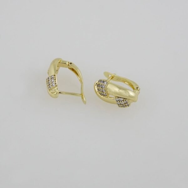 Earrings Woman/ Aretes Dama/  Zircon Stone/  14K Real Color// E0079 - Image 2