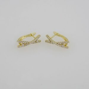 Earrings Woman/ Aretes Dama/  Zircon Stone/  14K Real Color// E0080