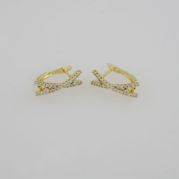 Earrings Woman/ Aretes Dama/  Zircon Stone/  14K Real Color// E0080