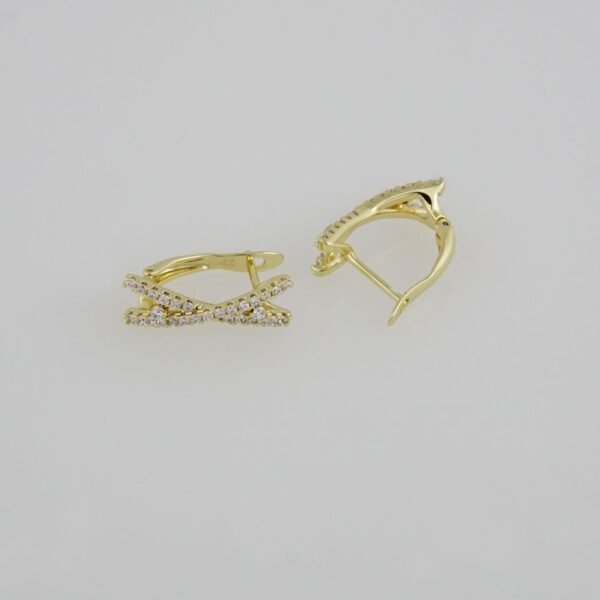 Earrings Woman/ Aretes Dama/  Zircon Stone/  14K Real Color// E0080 - Image 2