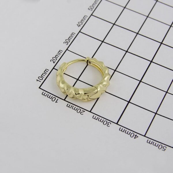 Earrings Woman/ Aretes Dama/  14K Real Color// E0084 - Image 4