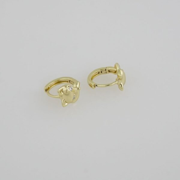 Earrings Woman/ Aretes Dama/  Zircon Stone/  14K Real Color// E0085 - Image 2