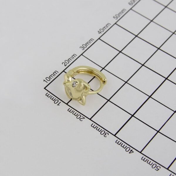 Earrings Woman/ Aretes Dama/  Zircon Stone/  14K Real Color// E0085 - Image 4