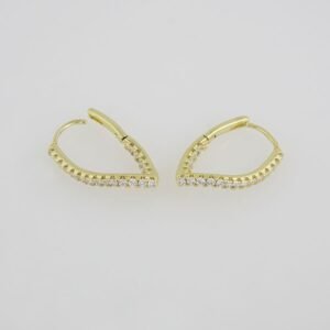 Earrings Woman/ Aretes Dama/  Zircon Stone/  14K Real Color// E0088