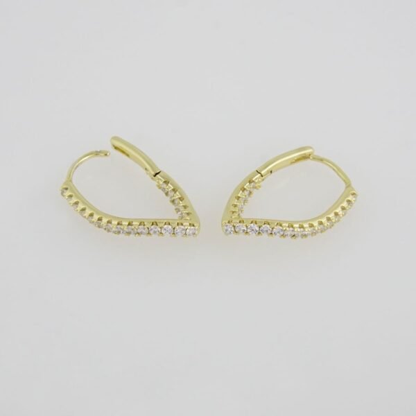 Earrings Woman/ Aretes Dama/  Zircon Stone/  14K Real Color// E0088