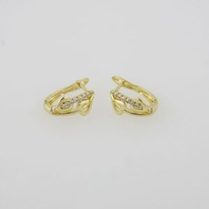 Earrings Woman/ Aretes Dama/  Zircon Stone/  14K Real Color// E0097