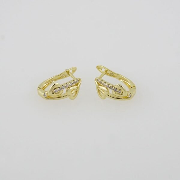 Earrings Woman/ Aretes Dama/  Zircon Stone/  14K Real Color// E0097