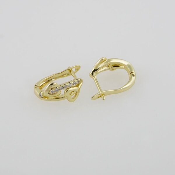 Earrings Woman/ Aretes Dama/  Zircon Stone/  14K Real Color// E0097 - Image 2