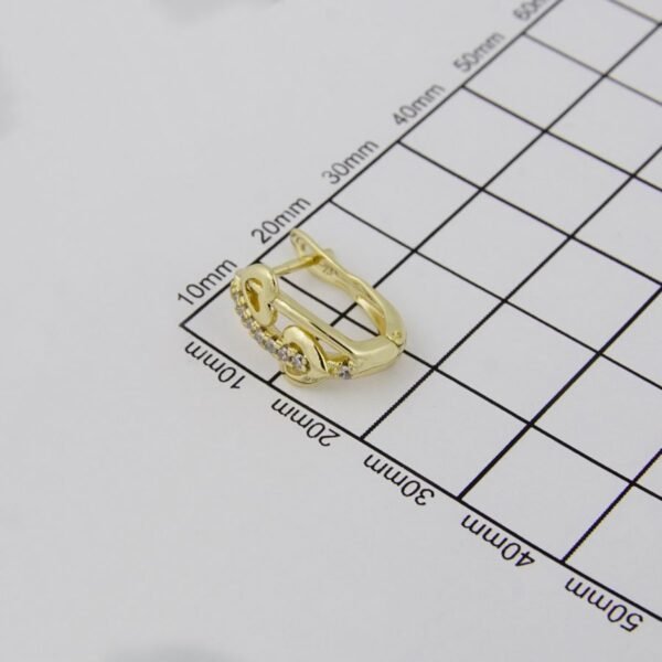 Earrings Woman/ Aretes Dama/  Zircon Stone/  14K Real Color// E0097 - Image 4