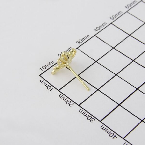 Earrings Woman/ Aretes Dama/  Zircon Stone/  14K Real Color// E0098 - Image 4