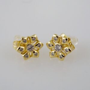 Women Earrings/ Aretes Dama/  Zircon Stone/  14k Real Color// E841