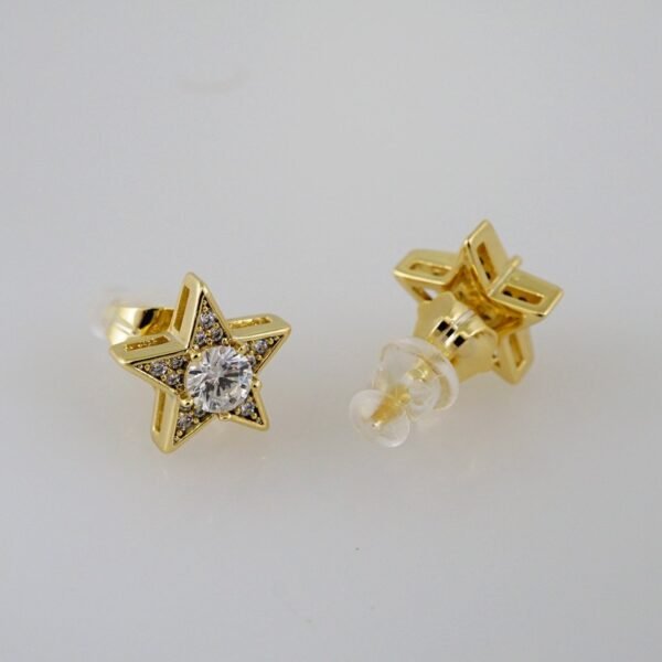 Women Earrings/ Aretes Dama/  Zircon Stone/  14k Real Color// E842 - Image 2