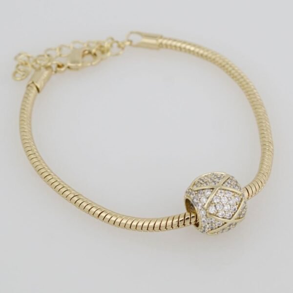 Bracelets Woman/ Manillas Mujer/ 14K Real Color 14K Real Color/ One Charms 3mm M0005 - Image 2