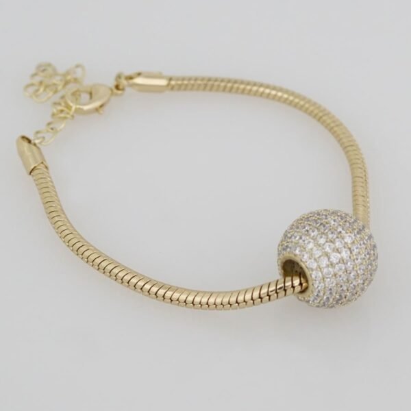 Bracelets Woman/ Manillas Mujer/ 14K Real Color 14K Real Color/ One Charms 3mm M0007 - Image 2